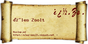 Éles Zsolt névjegykártya
